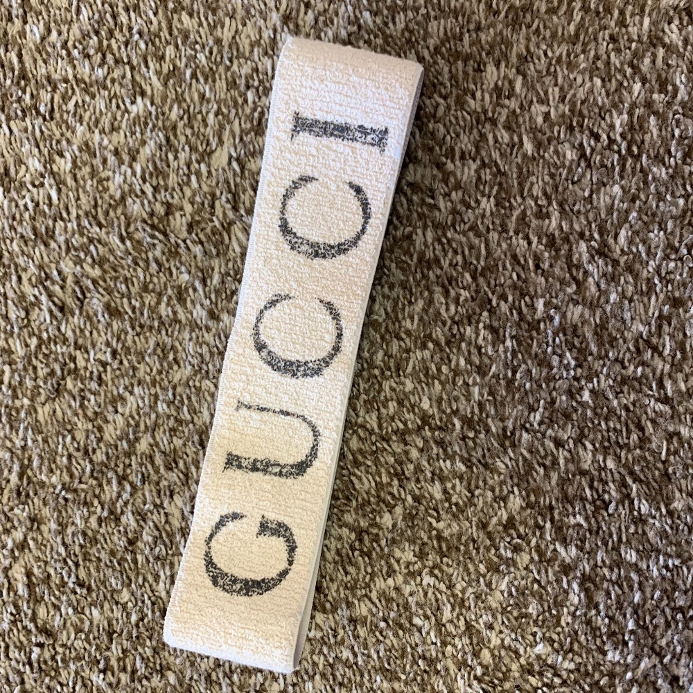 Gucci white stretch knit logo headband